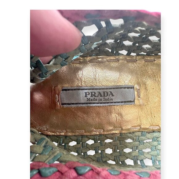 Prada SS2010 Limited Edition Woven Madras Leather Flats – Size 39 – Rare Box Set - Picture 9 of 14